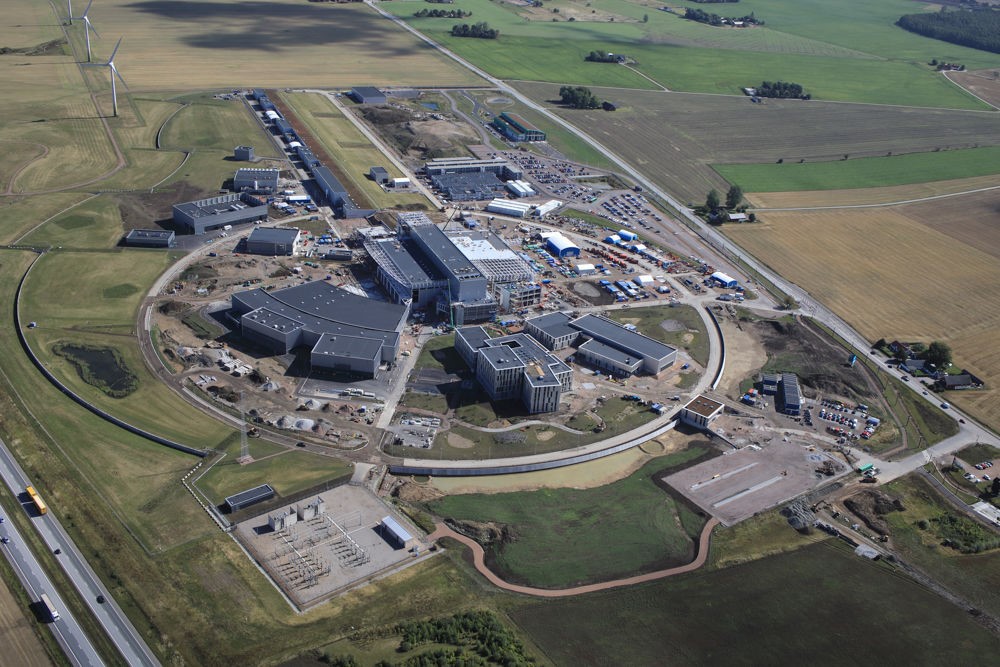 Luftfoto af ESS, oktober 2020. Foto: ESS