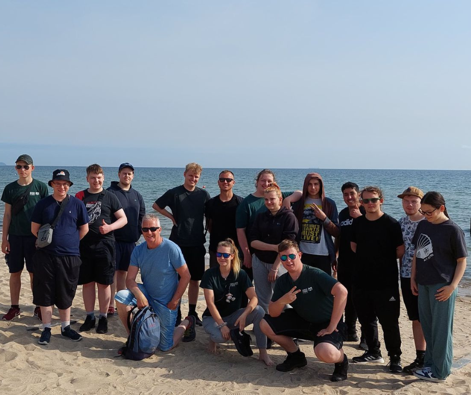 Fiskerielever og medfølgende lærere fra FGU Midt- og Østsjælland i Polen