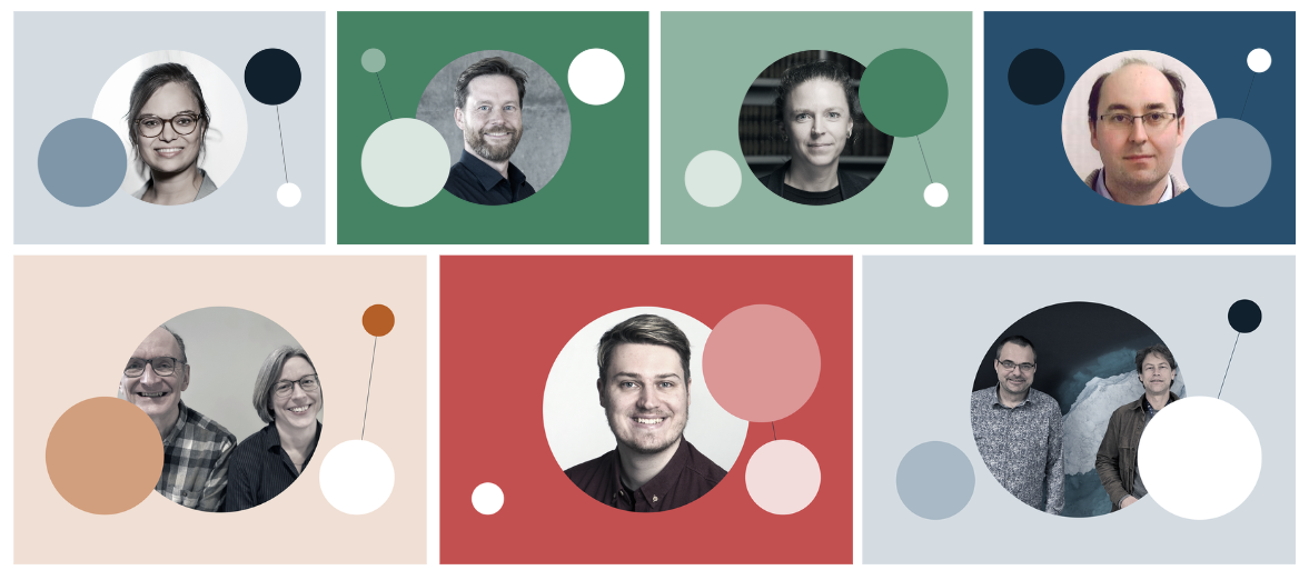 Fotocollage af de ni forskere, der medvirker i EUindblik 