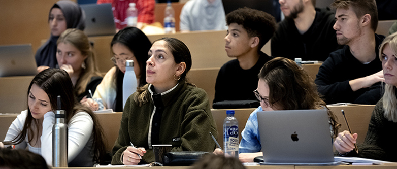 Studerende på SDU Studerende i plenumsal på videregående uddannelse