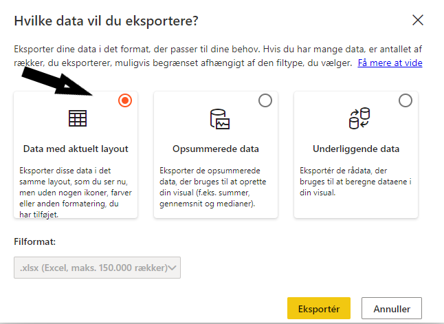 Eksport til Excel Eksport til Excel til DVH-nyhedsbrev